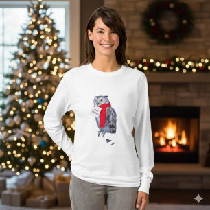Camiseta de Navidad de búho majestuoso de invierno
