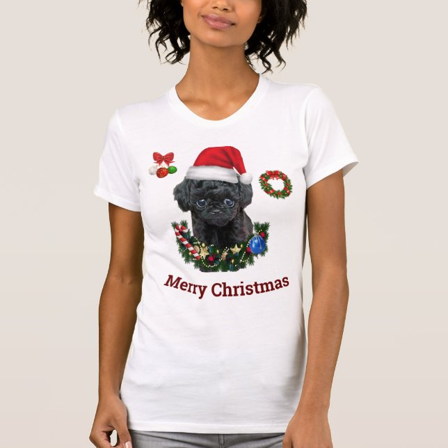 Camiseta de Navidad de Caniche (Anverso)