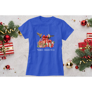 Camiseta de Navidad de Colibrí Azul con Cajas de R