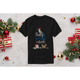 Camiseta de Navidad de Colibrí-Bebé hace frío afue
