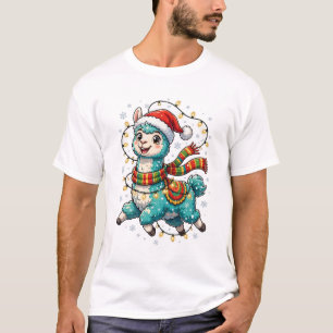 Camiseta de Navidad de Llama Bosque Nevado
