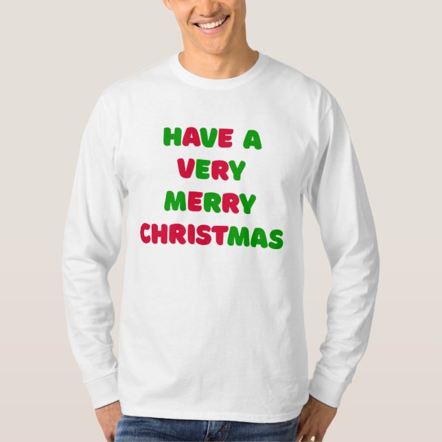 Camiseta de Navidad de manga larga para hombres (Anverso)