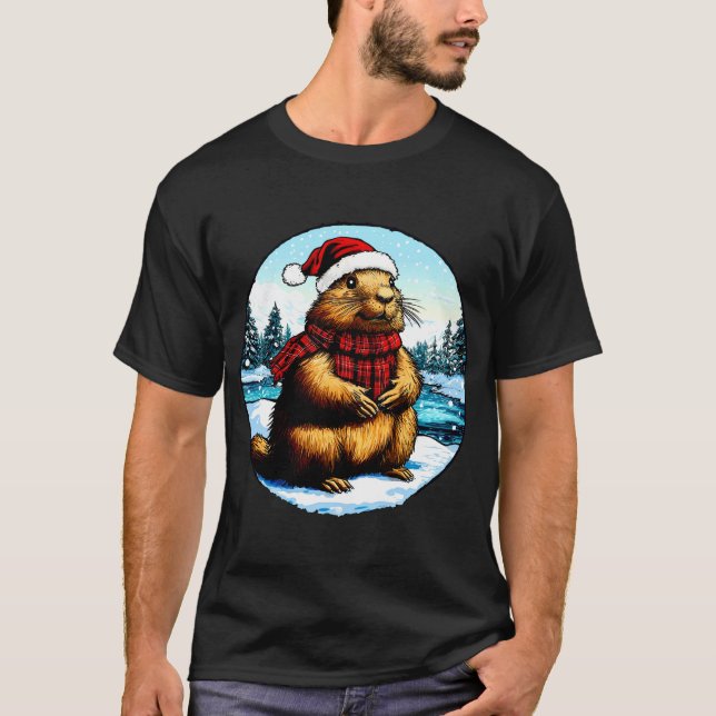 Camiseta de Navidad de Marmota (Anverso)