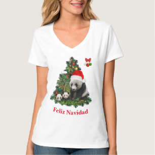 Camiseta de Navidad de osos panda