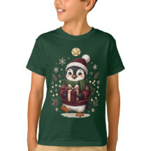 Camiseta de Navidad de pingüino lindo para niños |