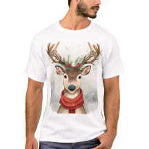 Camiseta de Navidad de Reno para Fiestas Navideñas