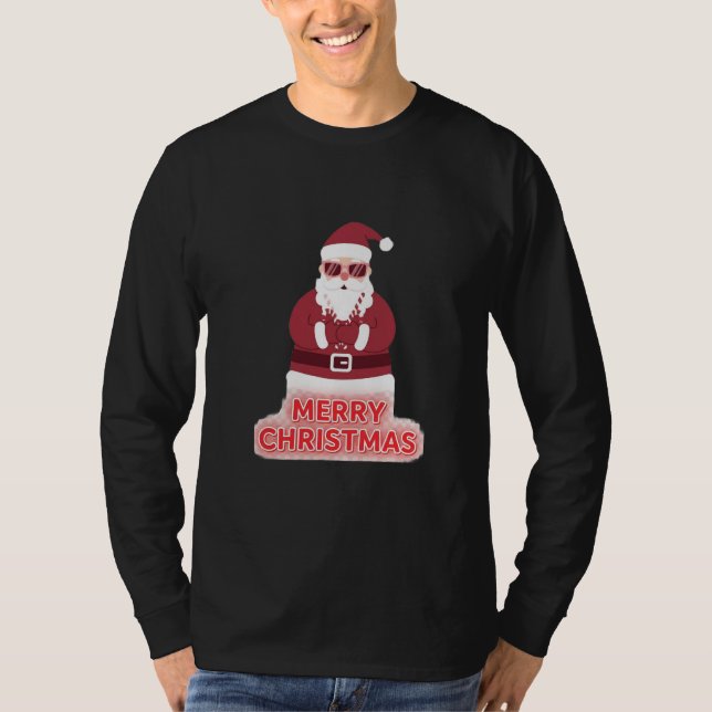 Camiseta de Navidad de Santa Hipster Cool (Anverso)