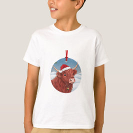 Camiseta de Navidad de ternero de las Tierras Alta