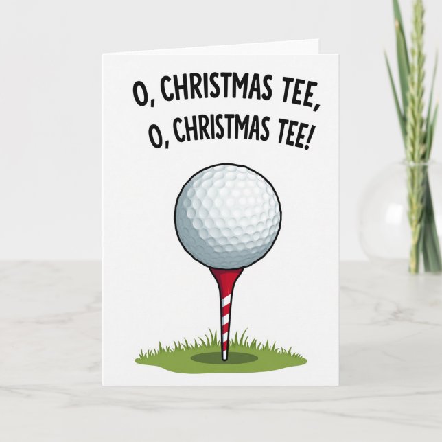 Camiseta de Navidad Divertida Tarjeta de Golf (Anverso)