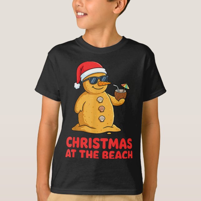 Camiseta de Navidad en la Playa Divertida Sandman  (Anverso)