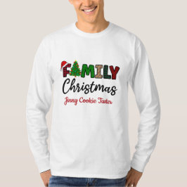 Camiseta de Navidad familiar con nombre