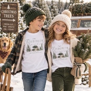Camiseta de Navidad familiar del Evergreen Social