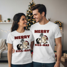 Camiseta de Navidad Feliz Kiss-Mas