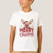 Camiseta de Navidad Feliz Reno Lindo para Niños