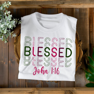 Camiseta de Navidad femenina cristiana bendita