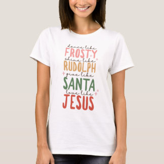 Camiseta de Navidad Frosty Rudolf Santa Jesús