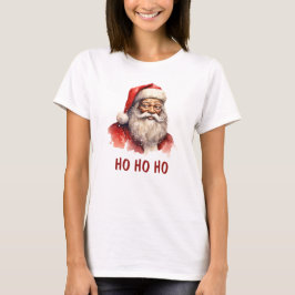 Camiseta de Navidad Ho Ho Ho de Papá Noel negro