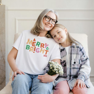 Camiseta de Navidad moderna para mujeres: Alegre y