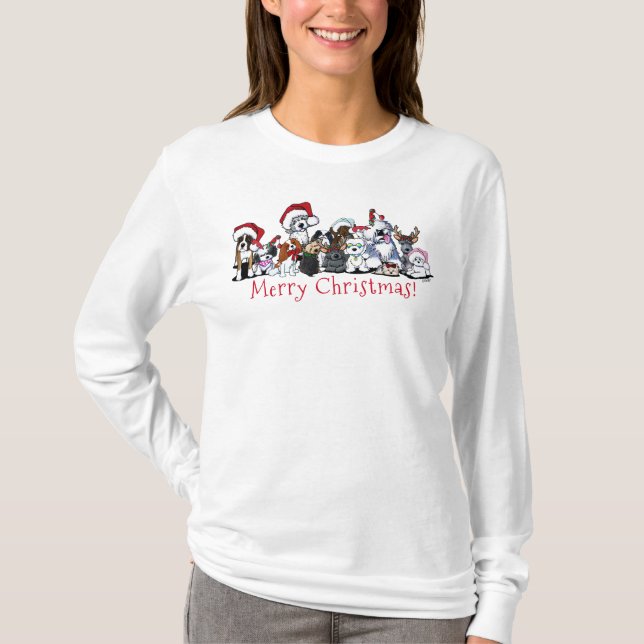 Camiseta de Navidad para amantes de perros de Kini (Anverso)