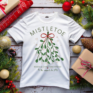 Camiseta de Navidad para niños de muérdago, Lindo