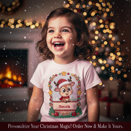 Camiseta de Navidad para niños pequeños con nombre