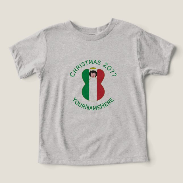Camiseta de Navidad personalizada de ángel italian (Diseño delantero )