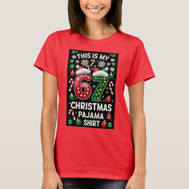 Camiseta de Navidad Seis Siete 6 7 Meme Fiesta Nav (Anverso)
