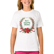 Camiseta de Navidad Woof Woof - Texto personalizab