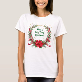 Camiseta de Navidad Woof Woof - Texto personalizab