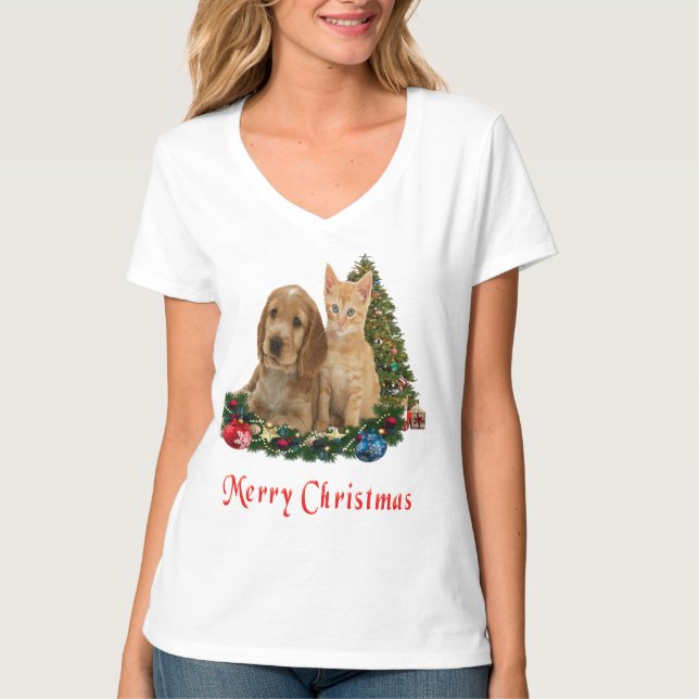 Camiseta de Navidades de animales (Anverso)