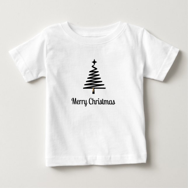 Camiseta de Navidades de árbol negro (Anverso)