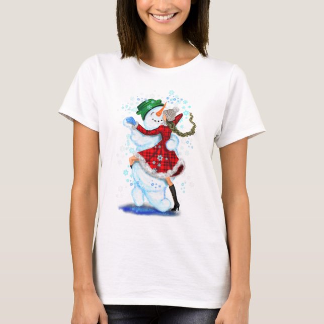 Camiseta de Navidades de bailarinas Chicas y muñec (Anverso)
