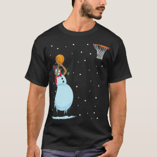 Camiseta de Navidades de baloncesto Snowman