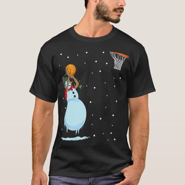 Camiseta de Navidades de baloncesto Snowman (Anverso)