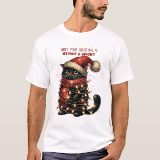 Camiseta de Navidades de gato malhumorado
