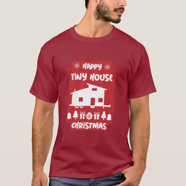 Camiseta de Navidades de la casa pequeña feliz (Anverso)