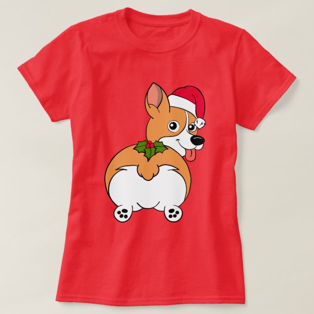 Camiseta de Navidades de perro de Corgi (Diseño del anverso)