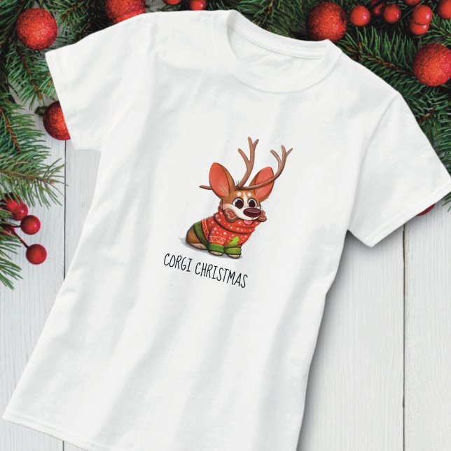 Camiseta de Navidades de perro de Corgi (Subido por el creador)