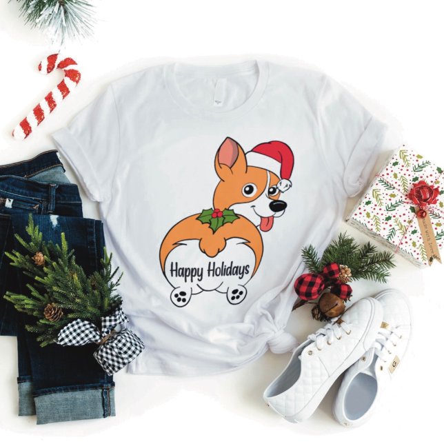 Camiseta de Navidades de perro de Corgi (Subido por el creador)