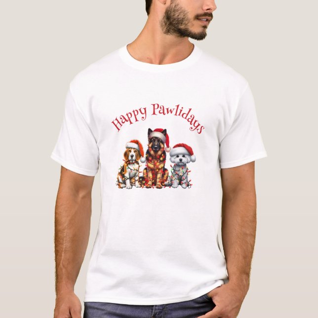Camiseta de Navidades de perro de los días de la i (Anverso)