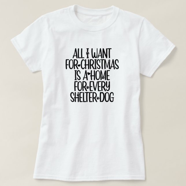 Camiseta de Navidades de perro de refugio (Diseño del anverso)