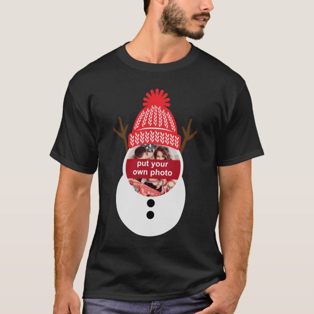 Camiseta de Navidades de Snowman personalizado (Anverso)