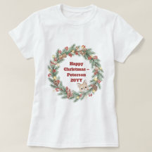 Camiseta de Navidades familiares - corona de Navid