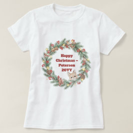 Camiseta de Navidades familiares - corona de Navid