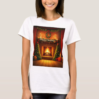 Camiseta de "Navidades felices" alegre: cebra