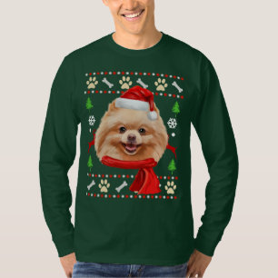 Camiseta de Navidades feos de perro de Pomerania