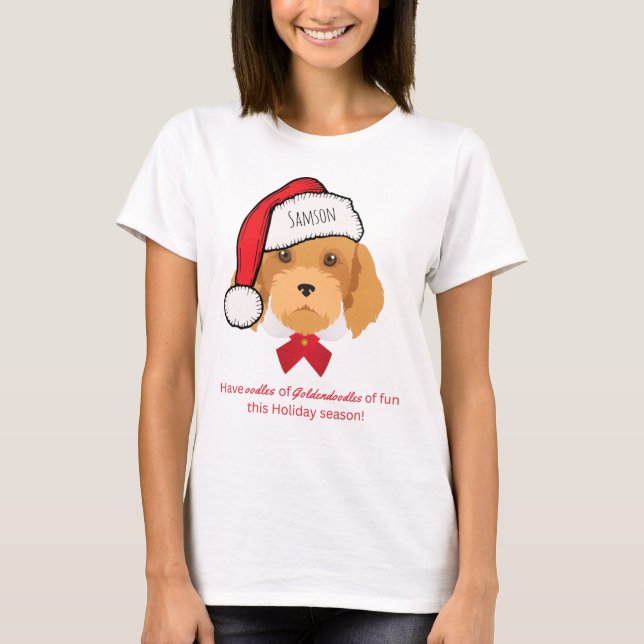 Camiseta de Navidades Goldendoodle (Anverso)