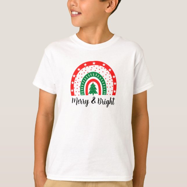 Camiseta de Navidades merry y Bright (Anverso)