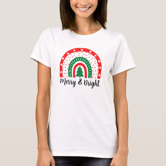 Camiseta de Navidades merry y Bright (Anverso)