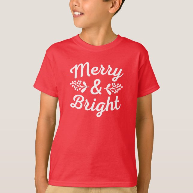 Camiseta de Navidades merry y Bright (Anverso)